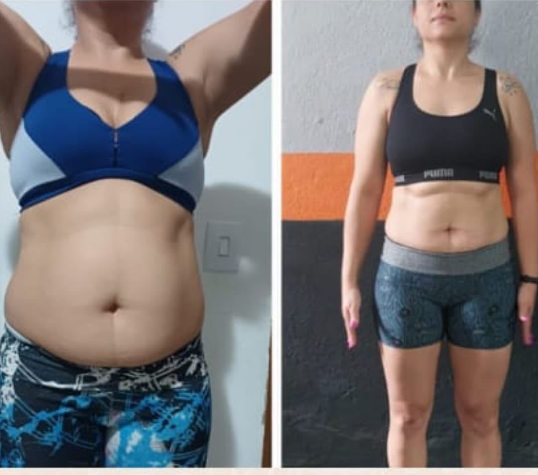 Antes e depois de aluna